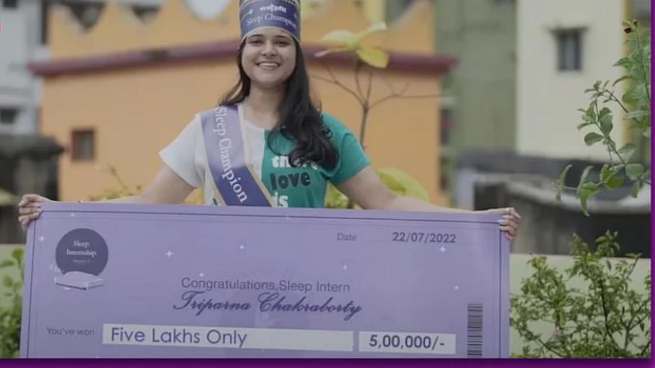 Sleep Champion Triparna: హాయిగా నిద్రపోయింది.. రూ.5 లక్షలు గెలుచుకుంది.. భారత ‘స్లీప్ ఛాంపియన్’గా నిలిచిన త్రిపర్ణ Sleep Champion Triparna: హాయిగా నిద్రపోయింది.. రూ.5 లక్షలు గెలుచుకుంది.. భారత ‘స్లీప్ ఛాంపియన్’గా నిలిచిన త్రిపర్ణ