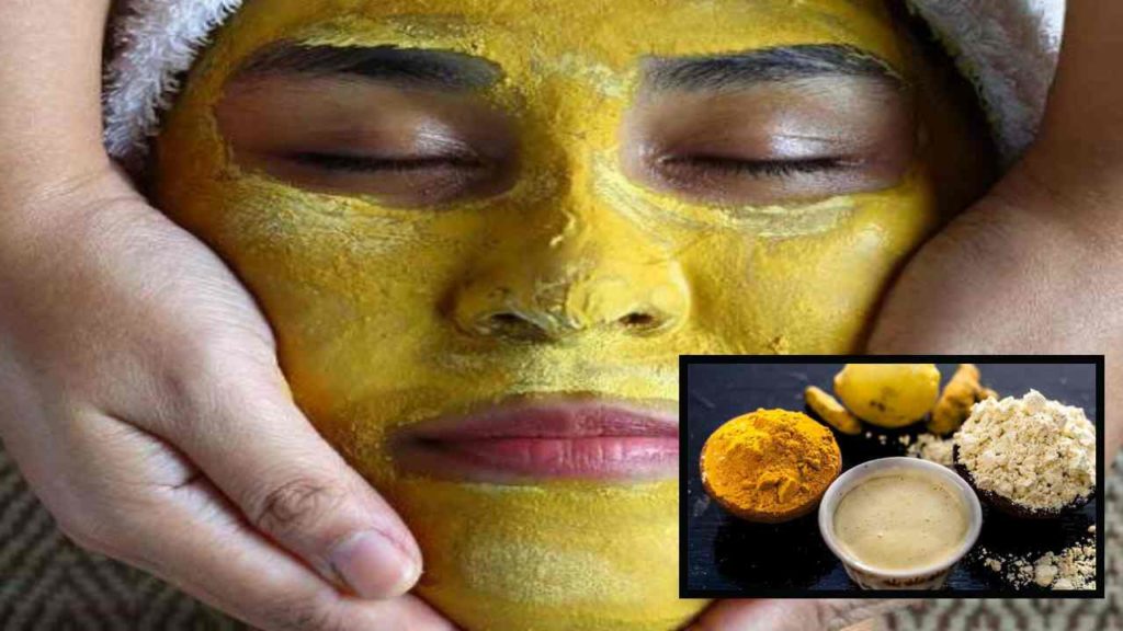 Turmeric and chickpea flour face pack