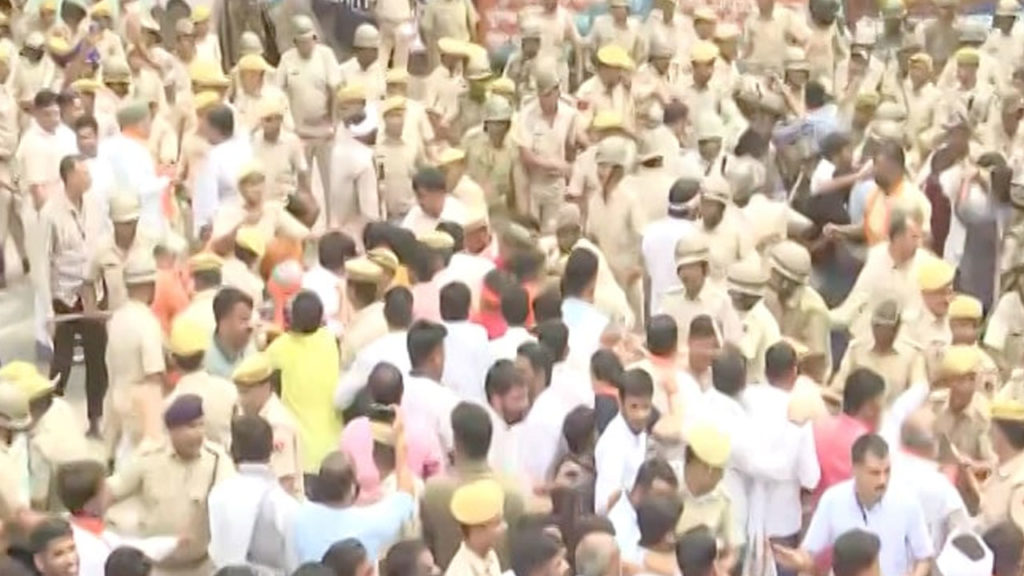 Big BJP Protest In Jaipur Over Lumpy Skin Disease