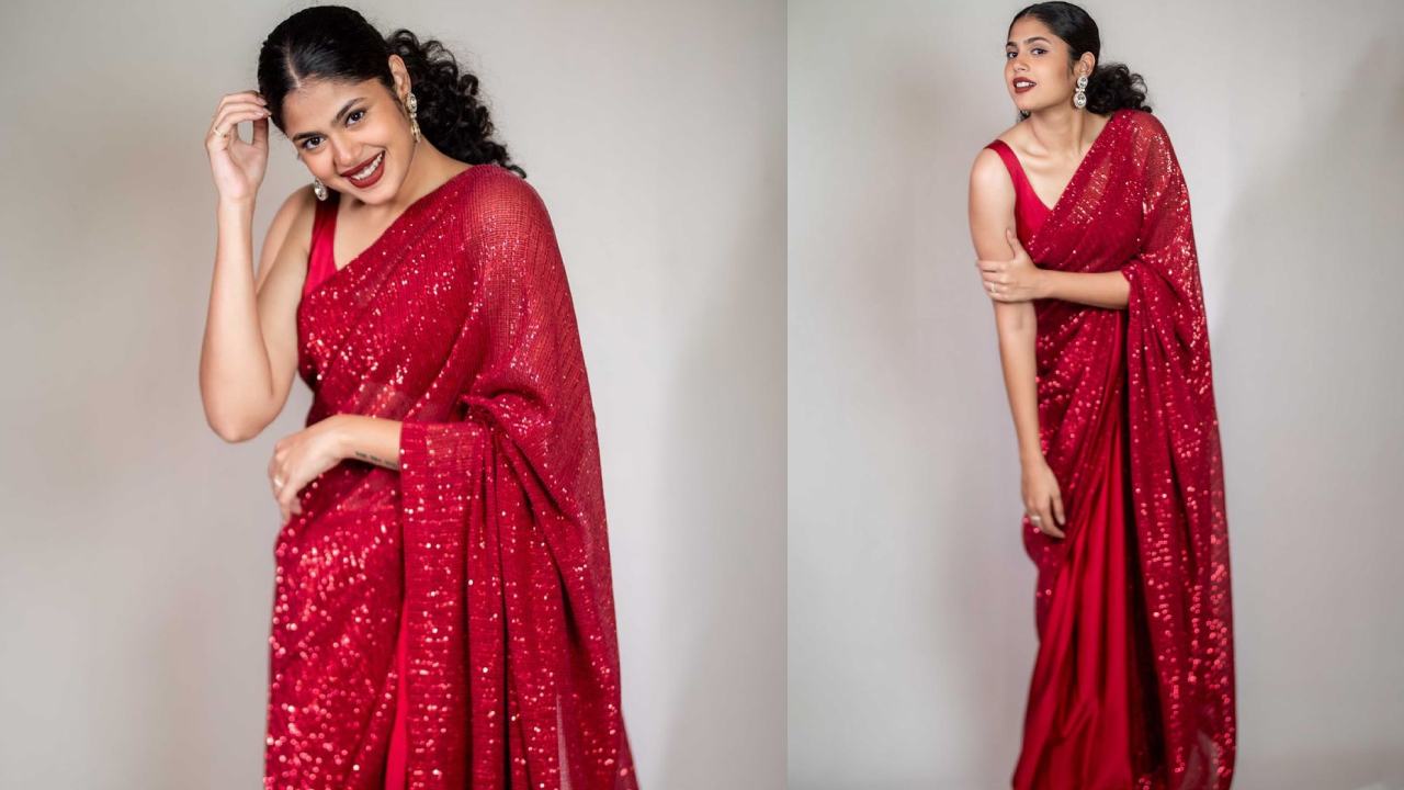 Faria Abdullah : ఎర్రకోకలో.. మెరుపు అందాలతో ఫరియా..