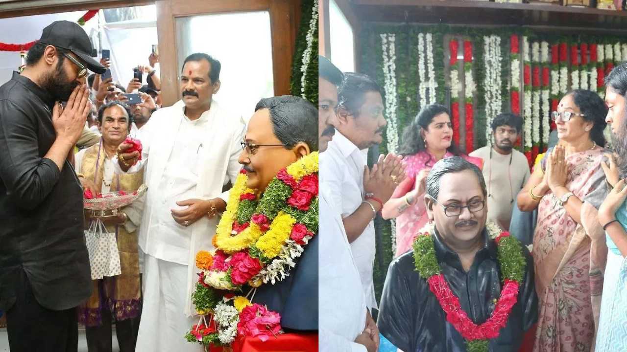 Krishnam Raju Idol : కృష్ణంరాజు విగ్రహానికి నివాళులు