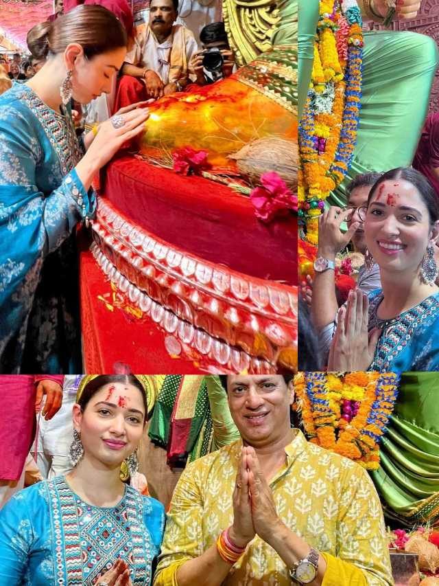 >ముంబైలో గణేషుడికి తమన్నా స్పెషల్ పూజలు.. మూడేళ్ళ తర్వాత దర్శించుకున్నా అంటూ స్పెషల్ పోస్ట్.
