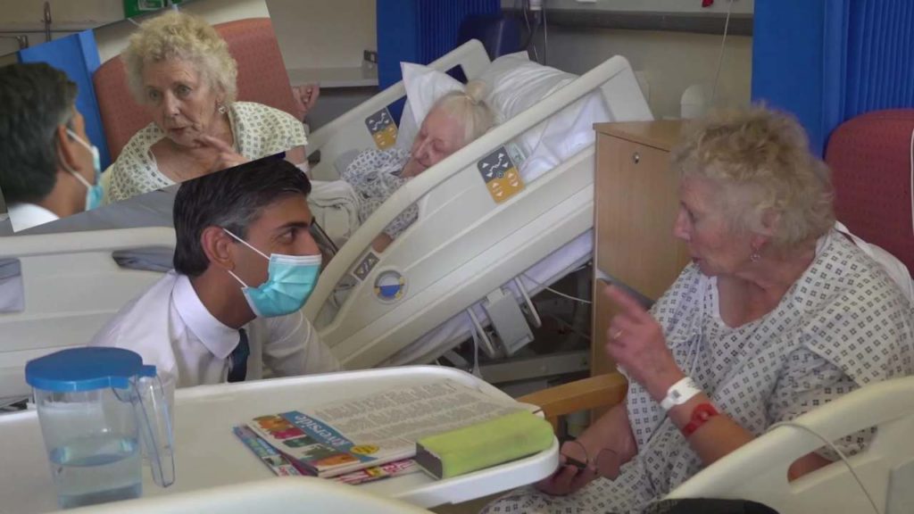 77 Years old Woman patient challenges Bbritain PM Rishi Sunak over nurses Salaries pay