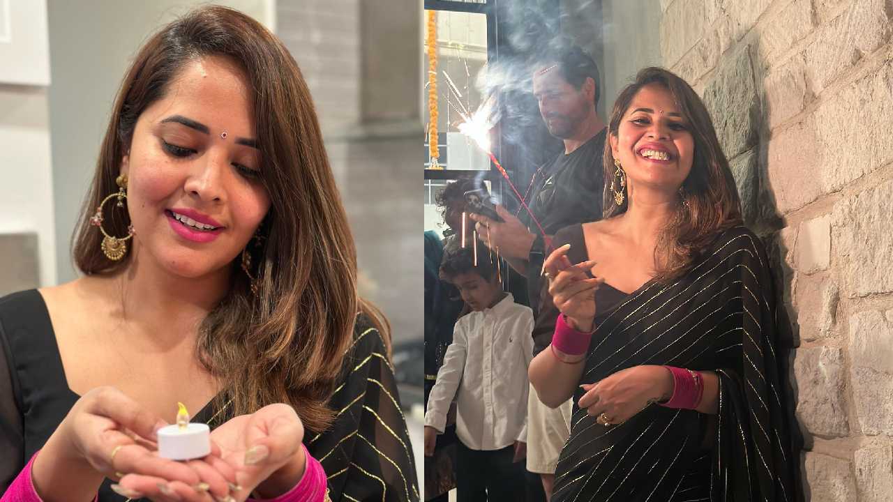 Anasuya Bharadwaj: అనసూయ దీపావళి సెలెబ్రేషన్స్..