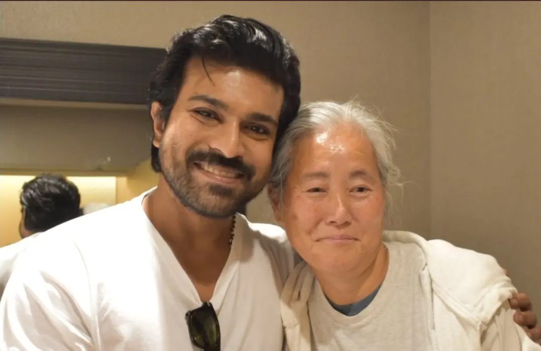 Ram Charan With his 70 years Female fan in Japan 