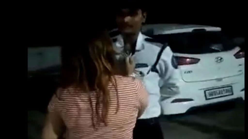 Drunk Woman Assaults Security Guard, Holds His Collar in Noida Before Throwing His Cap in Air