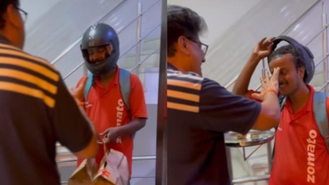 Zomato : లేటుగా వచ్చిన ఫుడ్ డెలివరీ బాయ్కి బొట్టు పెట్టి .. హారతి ఇచ్చిన కష్టమర్ Zomato : లేటుగా వచ్చిన ఫుడ్ డెలివరీ బాయ్కి బొట్టు పెట్టి .. హారతి ఇచ్చిన కష్టమర్
