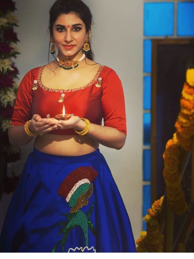 >దీపావళి రోజు దీపం వెలుగులా మెరిసిపోతున్న విష్ణుప్రియ
