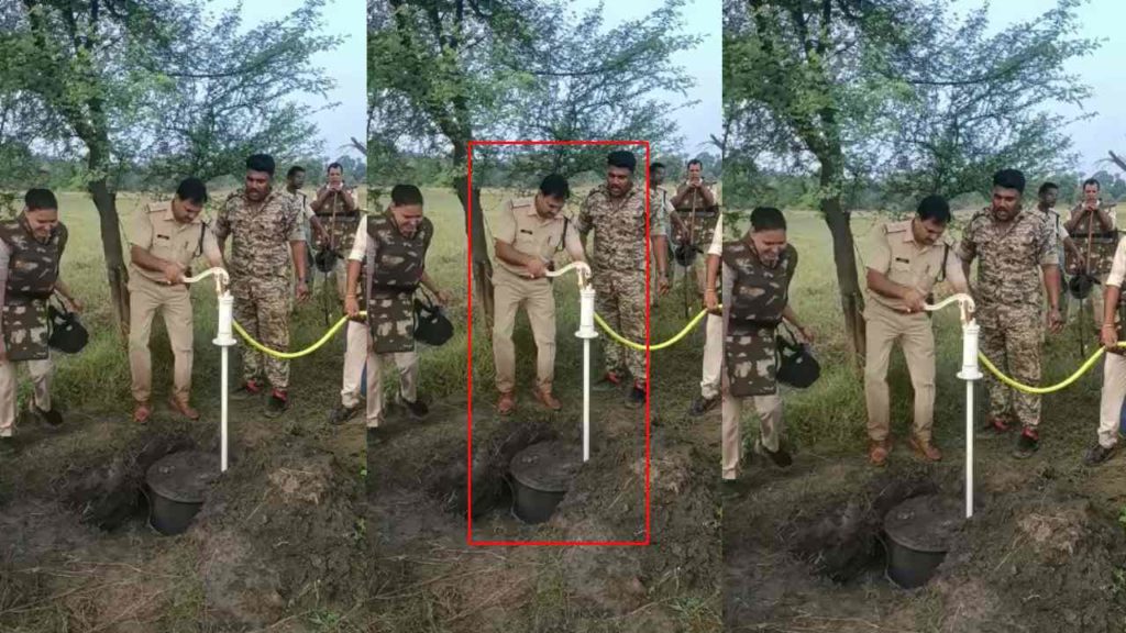 illicit liquor coming out of hand pump