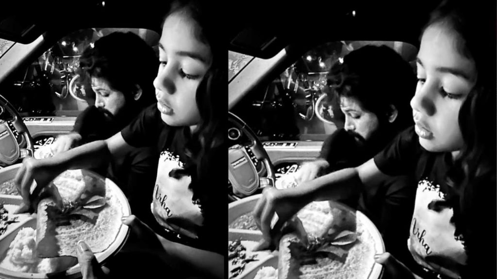 Allu Arjun Night Ride With Daughter