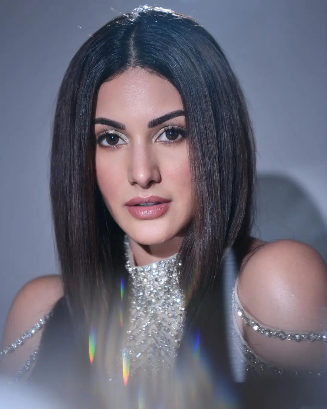 Amyra Dastur shimmering in a silver dress