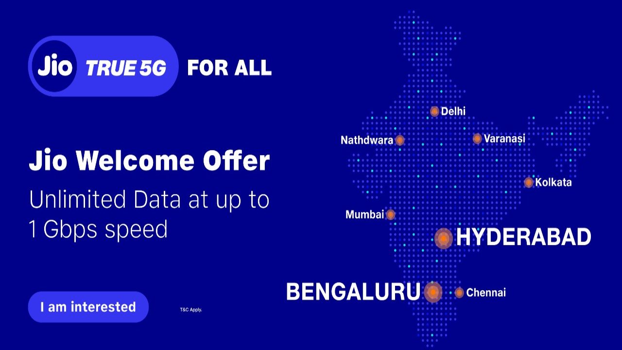 Jio True 5G to Be Available in Bengaluru and Hyderabad From 10th Nov 2022