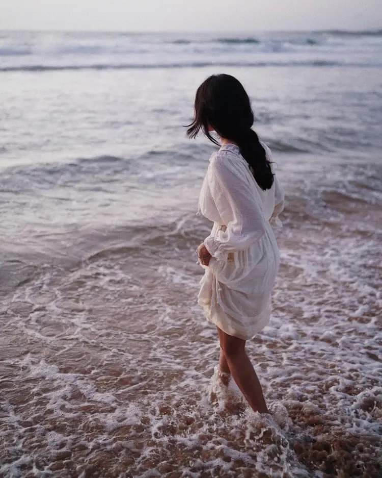 Malavika Mohanan Enjoying At Beach Waves