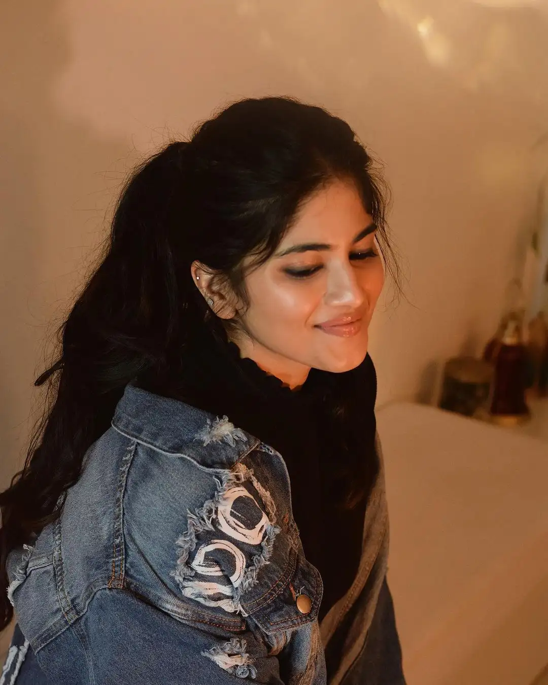 Megha Akash poses in jeans wear