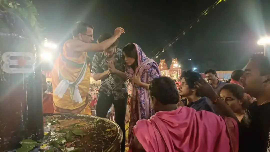 Nandu and Rashmi at Koti Deepothsavam