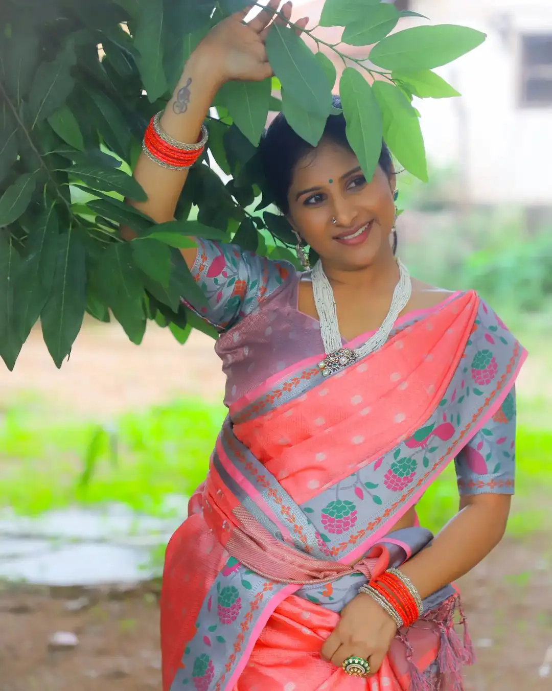 Singer Mangli Saree Pics Still2