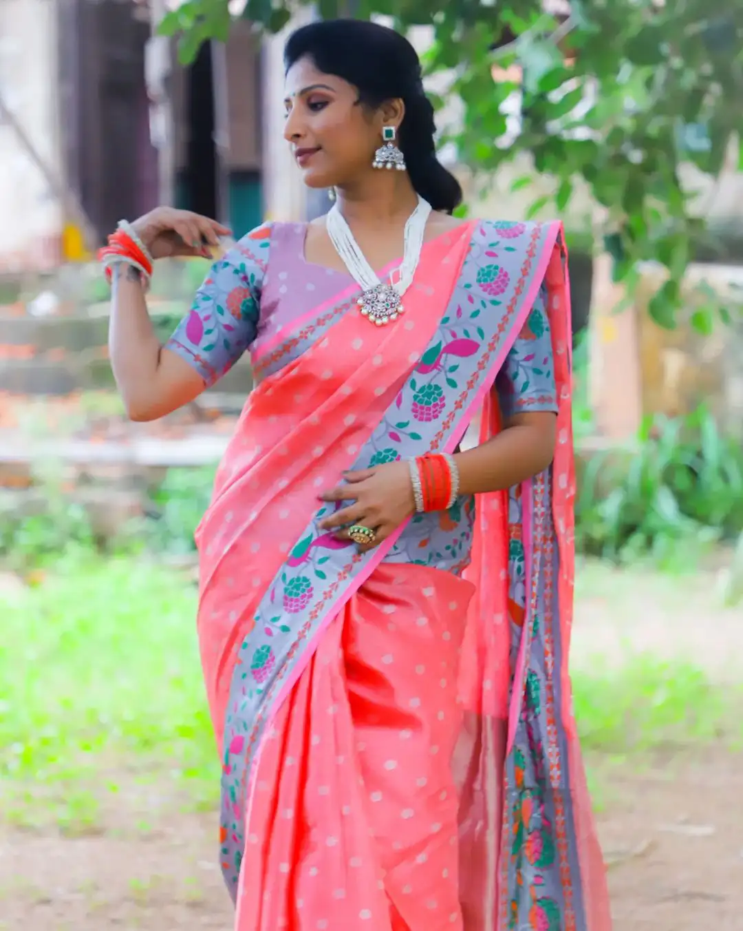 Singer Mangli Saree Pics Still4