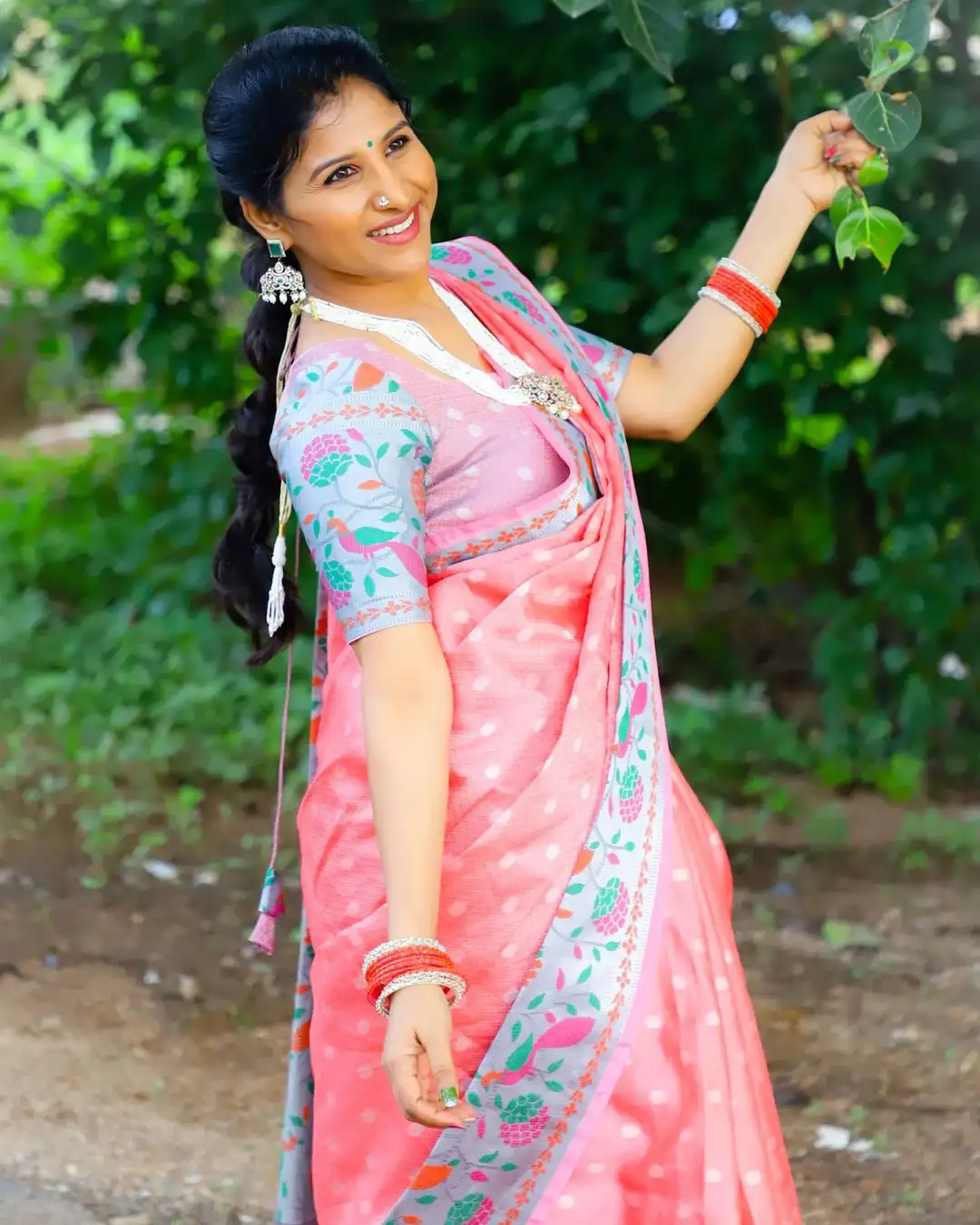 Singer Mangli Saree Pics Still6