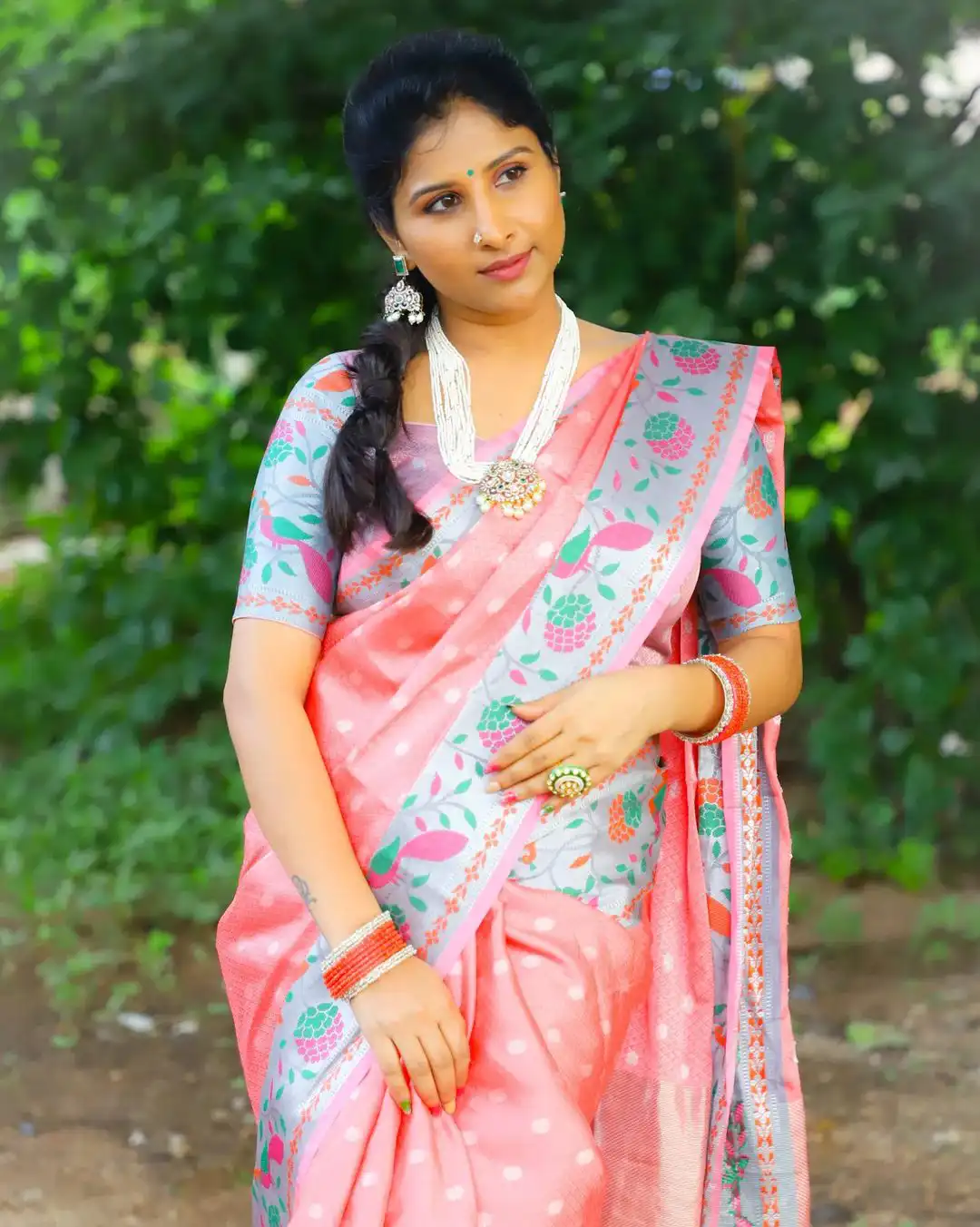 Singer Mangli Saree Pics Still8