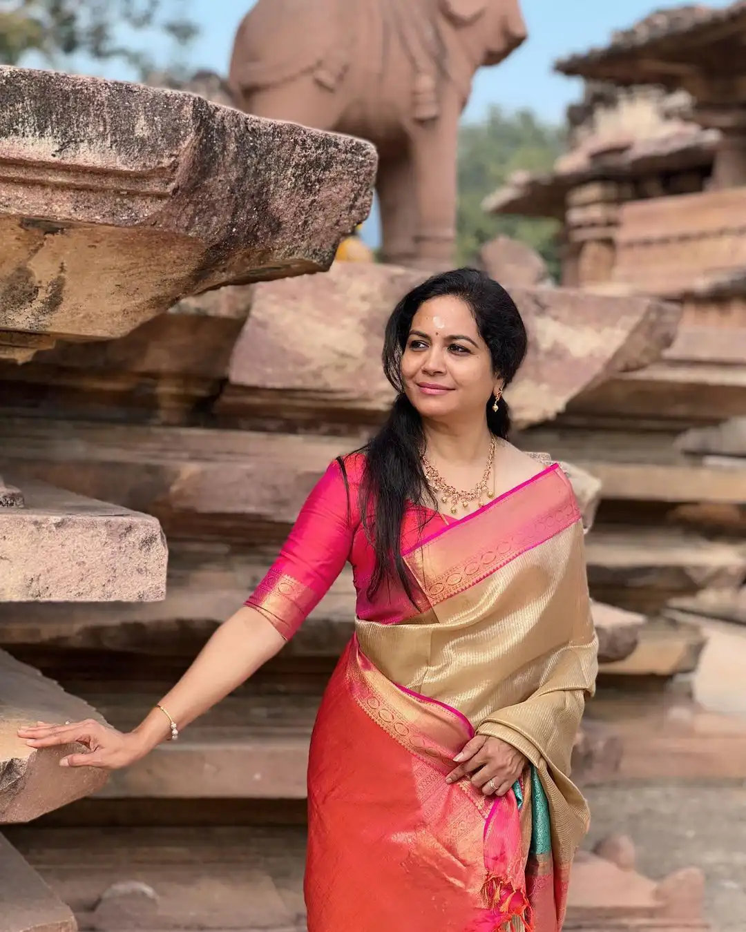 Singer Sunitha at Ramappa Temple