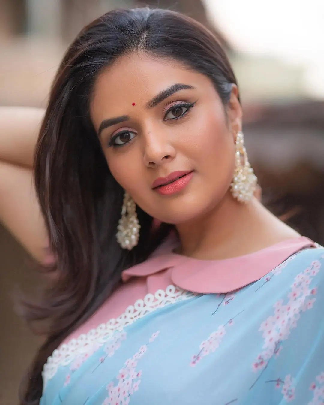 Sreemukhi in Seetharam getup pics
