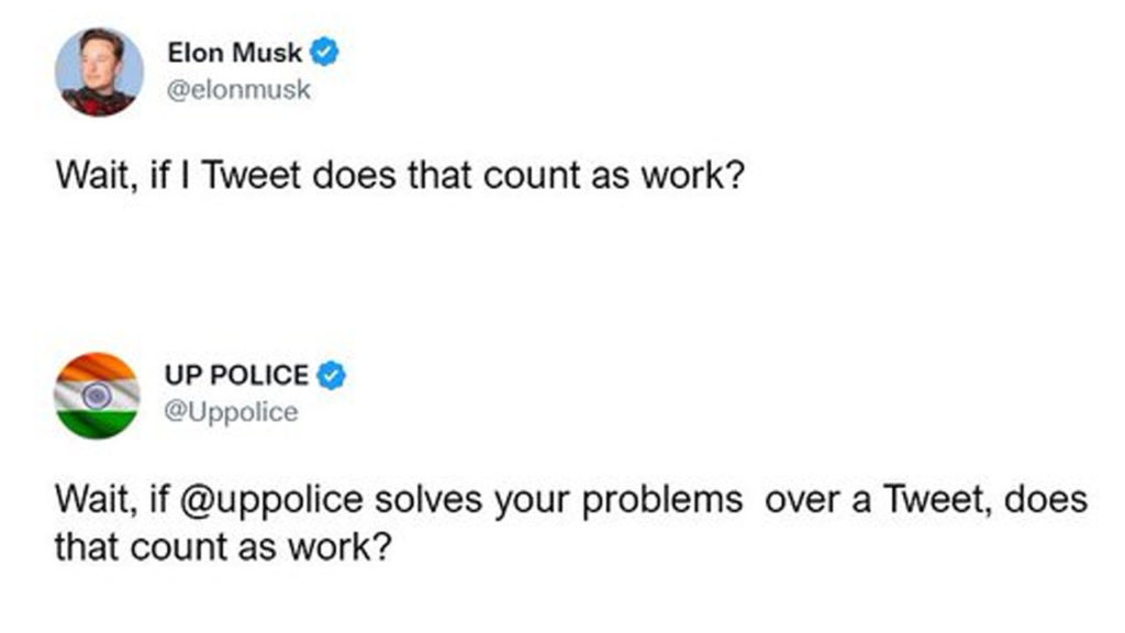 UP Police's reply to Elon Musk's tweet is viral and the Internet loves it