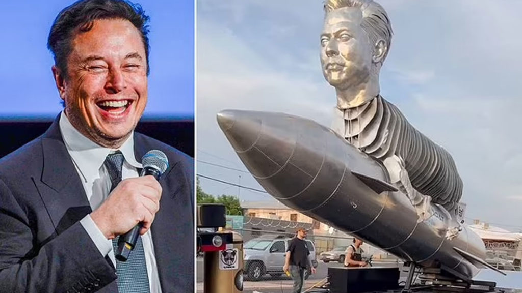 Elon Musk Supporters Build His 30 foot Goat
