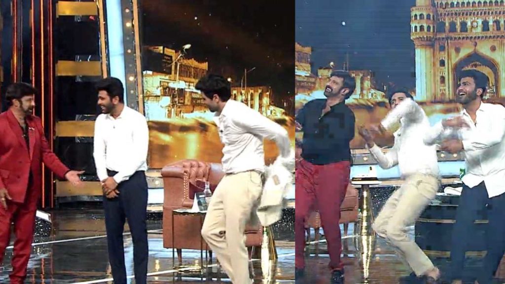 Balayya Dance with Adivi Sesh and Sharwanand in Unstoppable Show