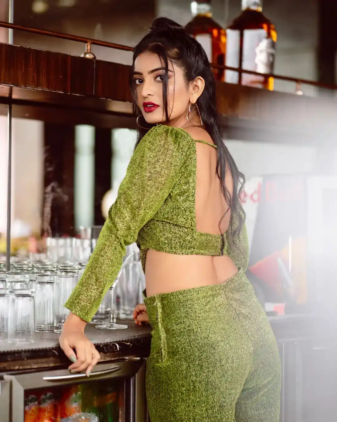 Ananya Nagalla Latest Photoshoot in Green Dress