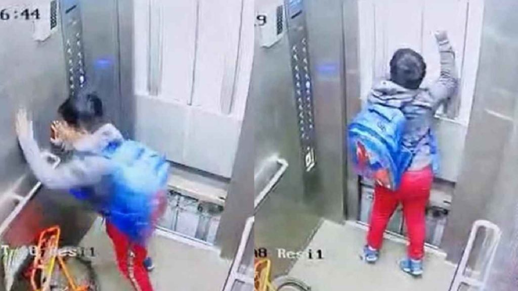 Boy Trapped Inside Lift