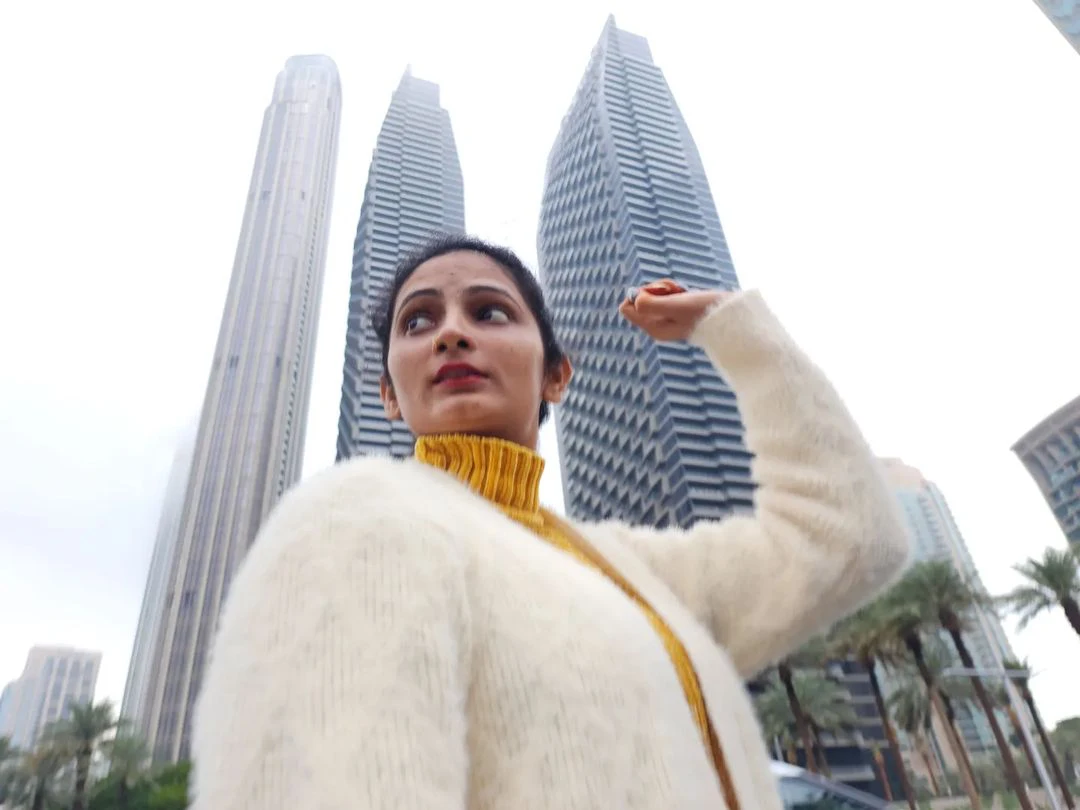 Jabardasth Rakesh and jordar sujatha at burj khalifa