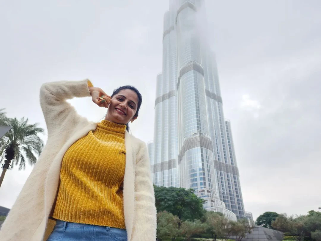 Jabardasth Rakesh and jordar sujatha at burj khalifa