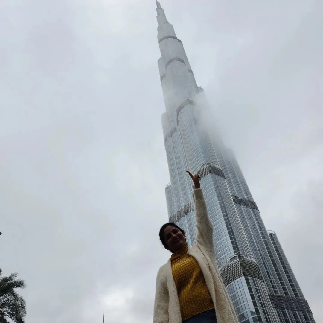 Jabardasth Rakesh and jordar sujatha at burj khalifa