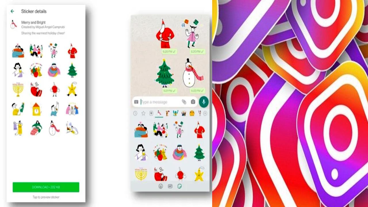 Merry Christmas 2022 _ Here’s how to send Xmas stickers on WhatsApp, Instagram