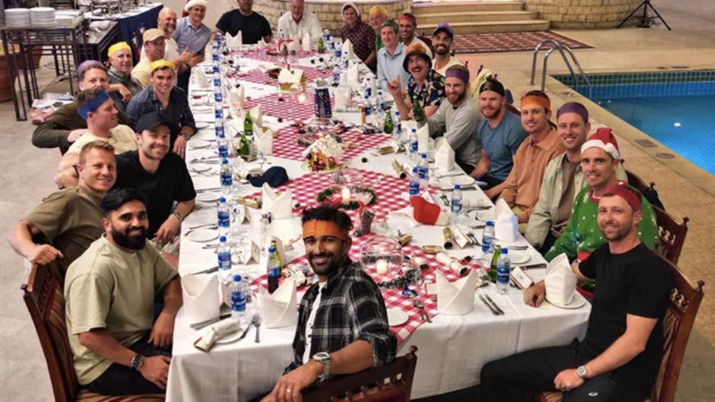 New Zealand Players Celebrate Christmas