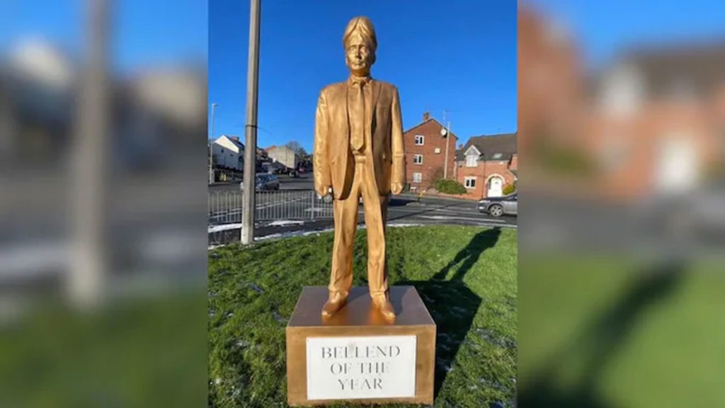 Penis-headed statue of Putin erected in UK village