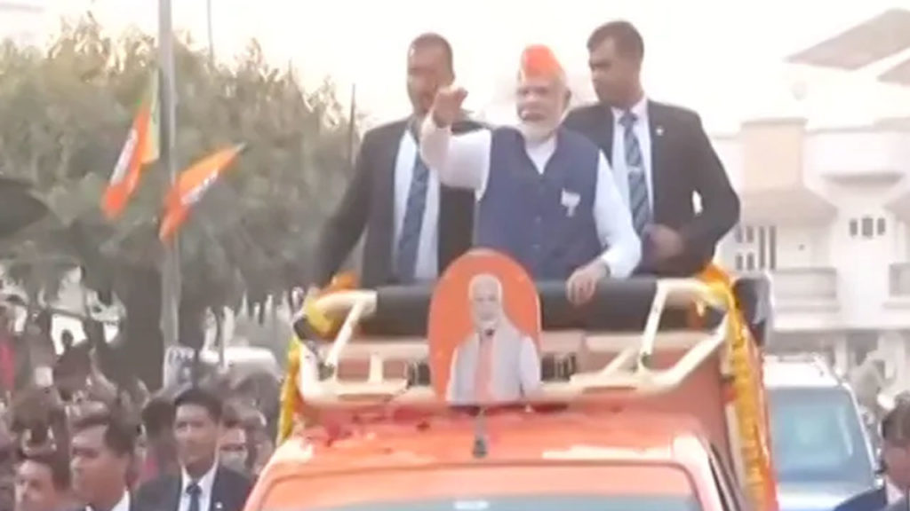 PM Modi Holds Longest Ever Roadshow In Gujarat