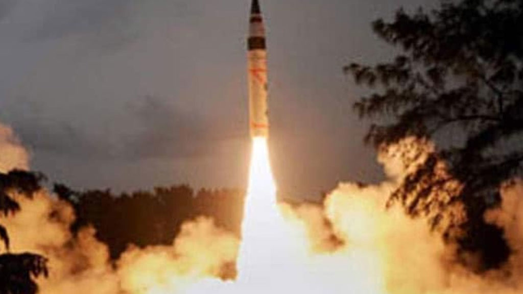 India's Agni 5 Nuclear-Capable Missile, Test-Fired Today