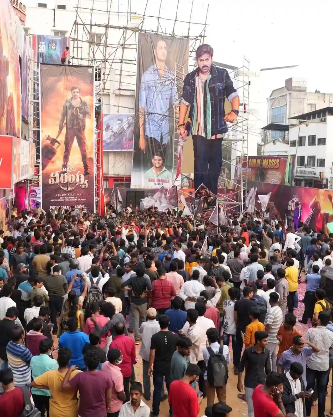 Waltair Veerayya movie song launch at Sandhya 70MM Theater