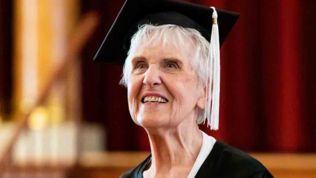 old woman graduation