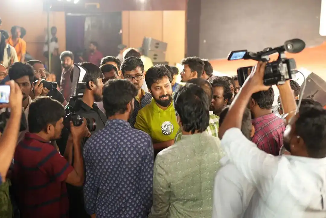 Waltair Veerayya movie unit at Poonakalu Loading song Launch in Sandhya 70mm Theater