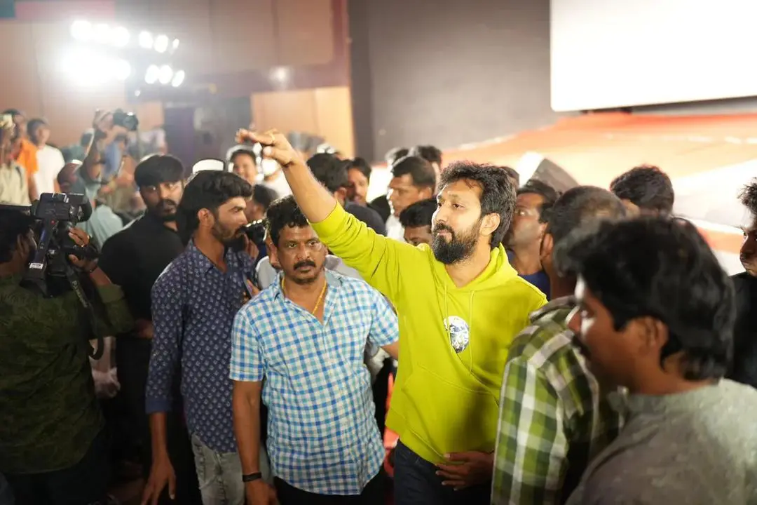 Waltair Veerayya movie unit at Poonakalu Loading song Launch in Sandhya 70mm Theater