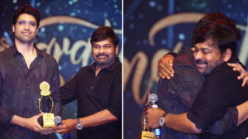 Adivi Seshu received the award on the hands of Chiranjeevi