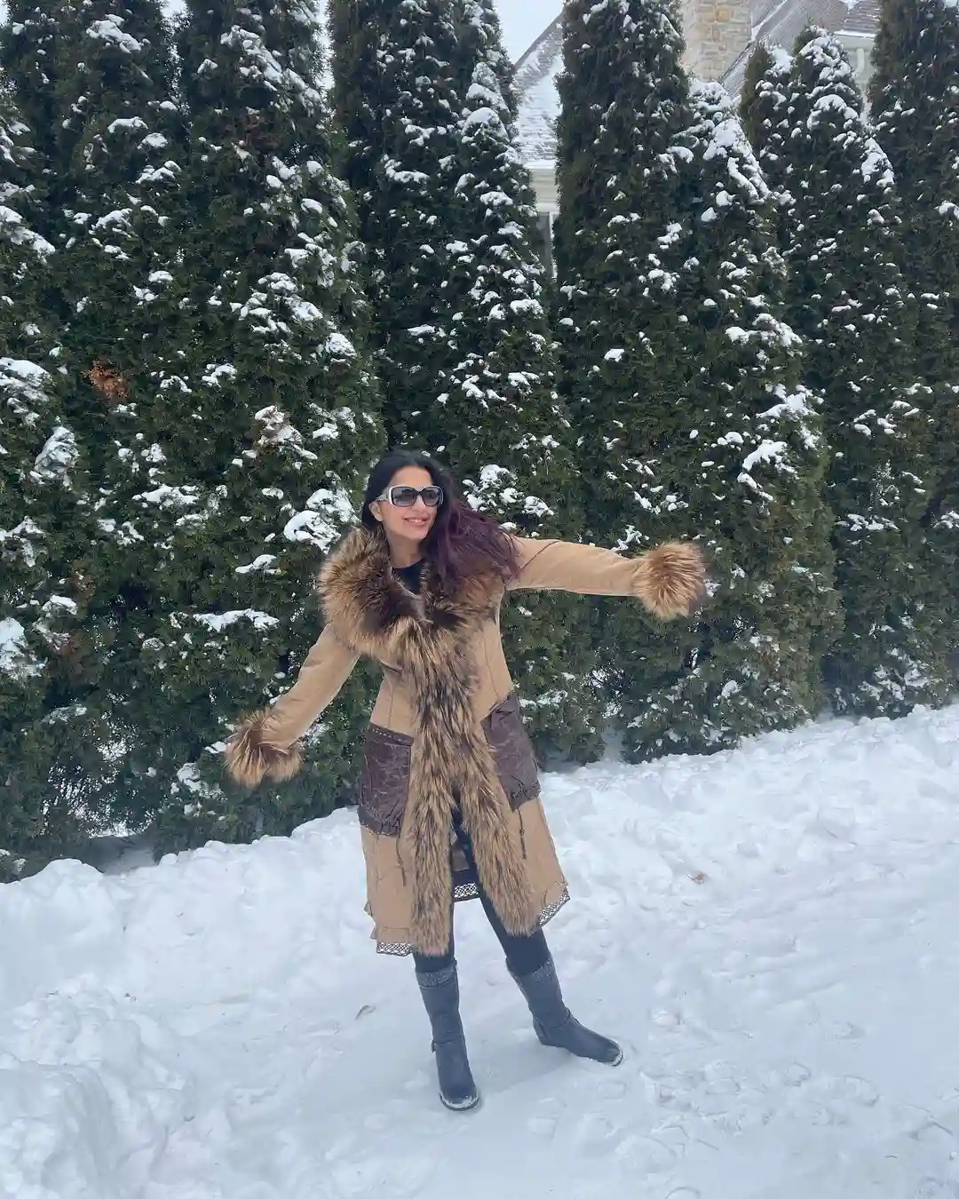 Bhumika Chawla enjoying new year in snow