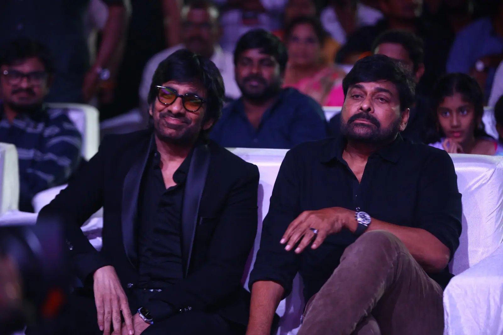 Chiranjeevi Raviteja Mega Mass combo at Waltair Veerayya Pre Release Event