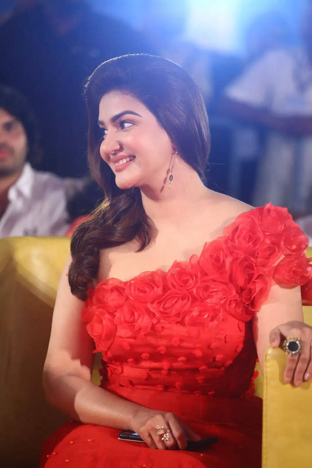 Honey Rose shines with Red Dress in Veerasimha Reddy Pre Release Event