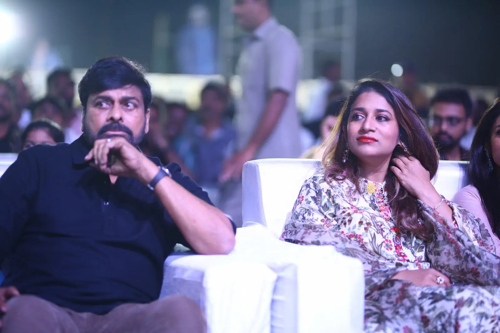 Mega Star Chiranjeevi Daughters in Waltair Veerayya pre release event