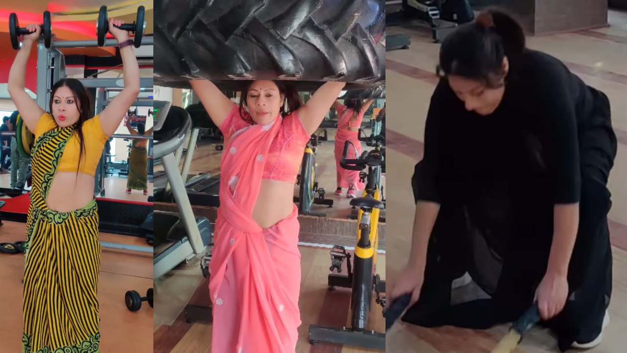 Viral Video: చీరకట్టులో జిమ్లో బరువులు మోస్తూ మహిళ వ్యాయామం Viral Video: చీరకట్టులో జిమ్లో బరువులు మోస్తూ మహిళ వ్యాయామం