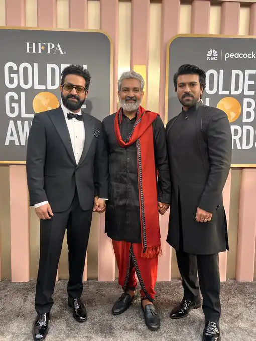 RRR Team with families at Golden Globe Awards Event 