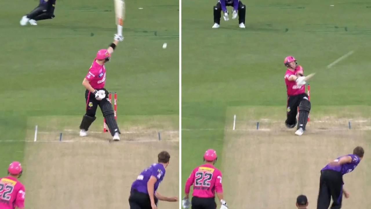 Steve Smith: ఇలాకూడా కొట్టొచ్చా..! క్రీజ్లో స్టీవ్ స్మిత్.. ఒక్క బాల్కు 16 పరుగులిచ్చిన బౌలర్.. వీడియో వైరల్ Steve Smith: ఇలాకూడా కొట్టొచ్చా..! క్రీజ్లో స్టీవ్ స్మిత్.. ఒక్క బాల్కు 16 పరుగులిచ్చిన బౌలర్.. వీడియో వైరల్